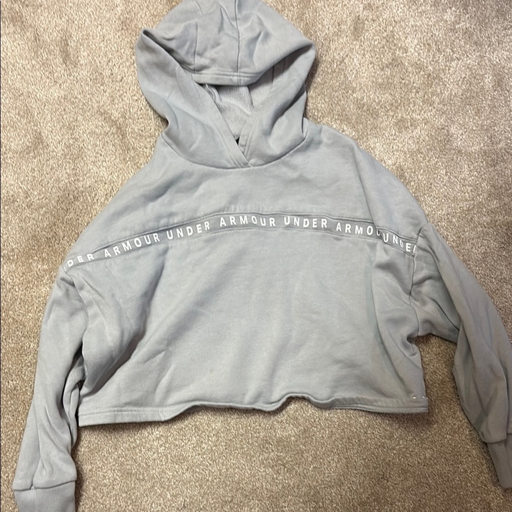 Under Armour Gray Cropped Sweater with Hood